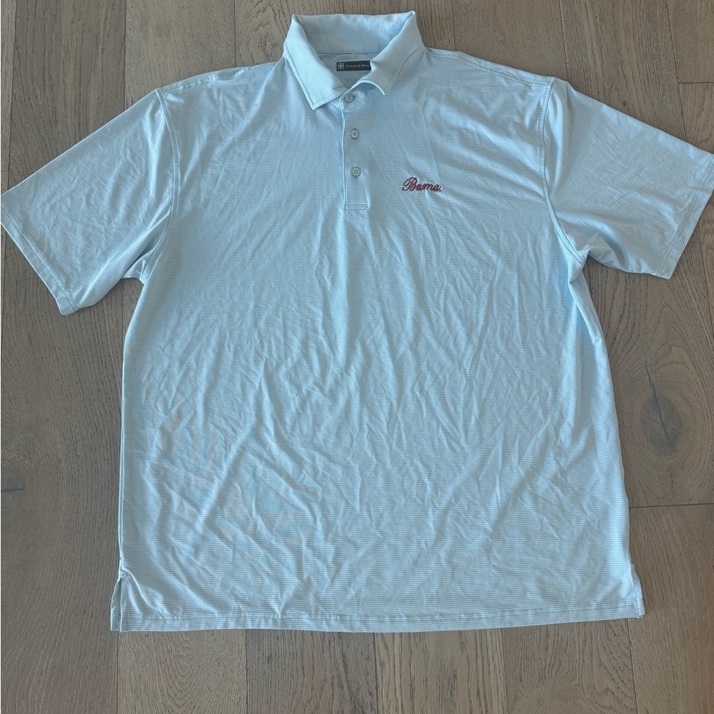 TAYLOR & MICK 1025 BAMA POLO Striped Blue White Size XL
